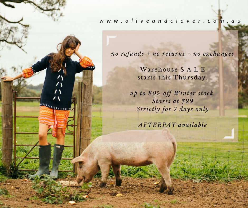 Warehouse S A L E  starts tomorrow