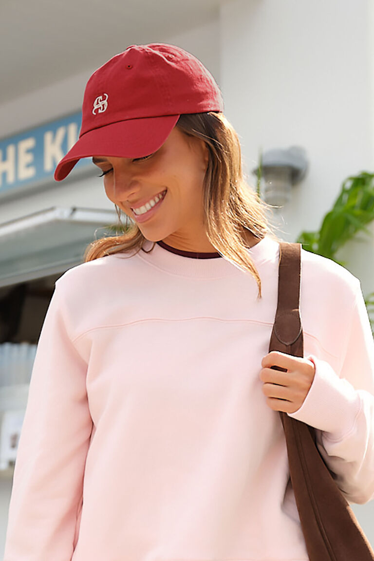 Pip Everyday Cap | Deep Red/ Ecru Sticth
