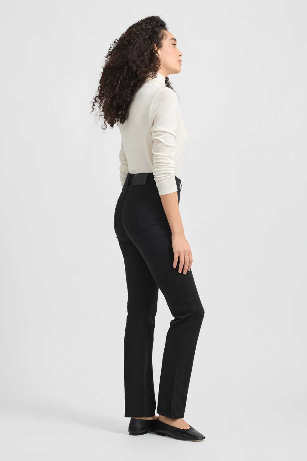 High Rise Straight Jean | Black