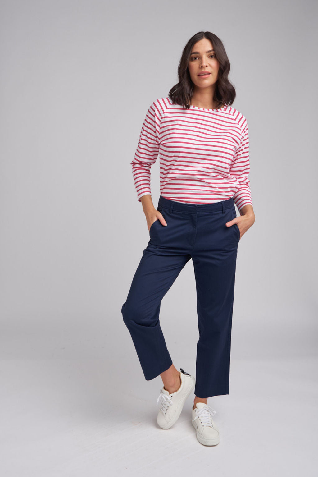 Cropped Straight Leg Pant | Navy