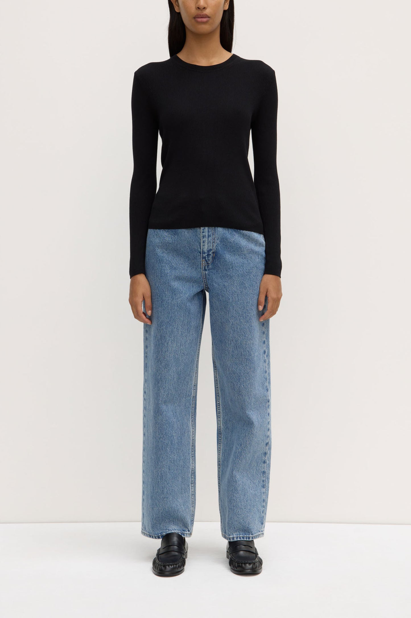 Amira Knit Long Sleeve Tee | Black