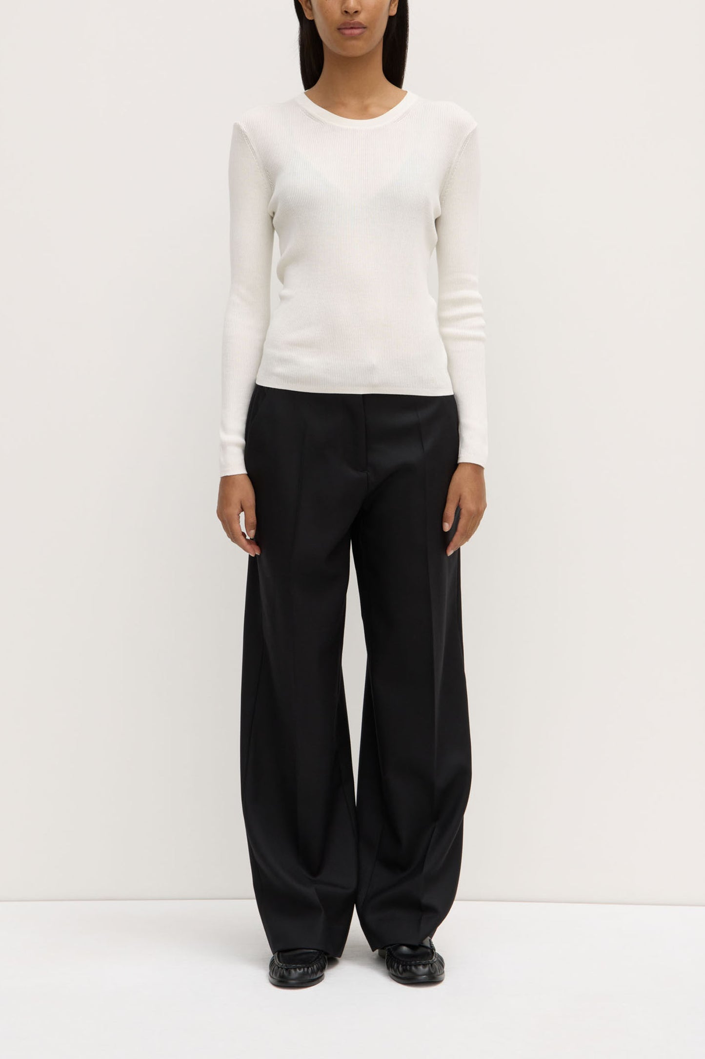 Amira Knit Long Sleeve Tee | Antique White