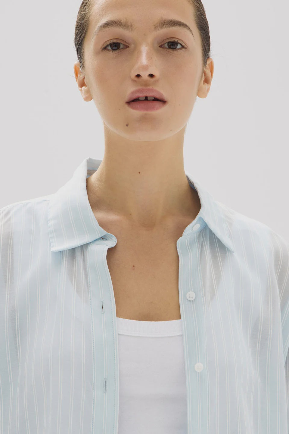 Cammy Stripe Shirt | Blue Haze / White