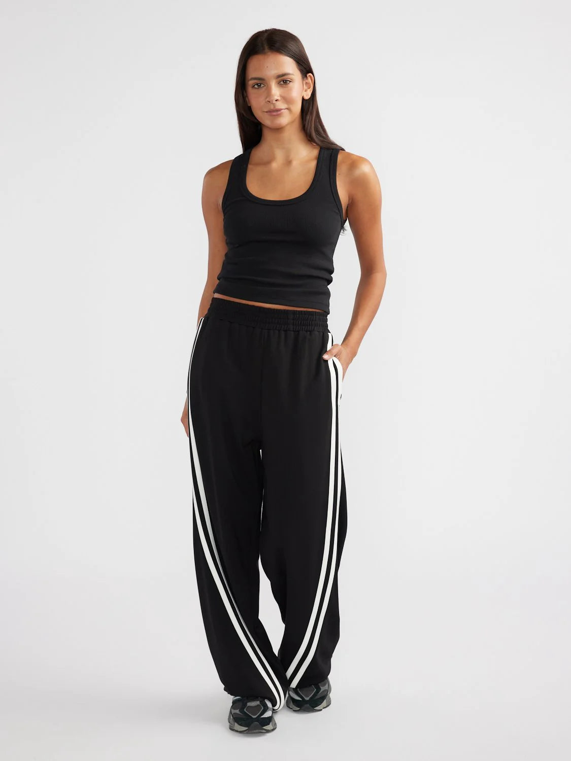 Valentina Stripe Pant | Black/ Off White