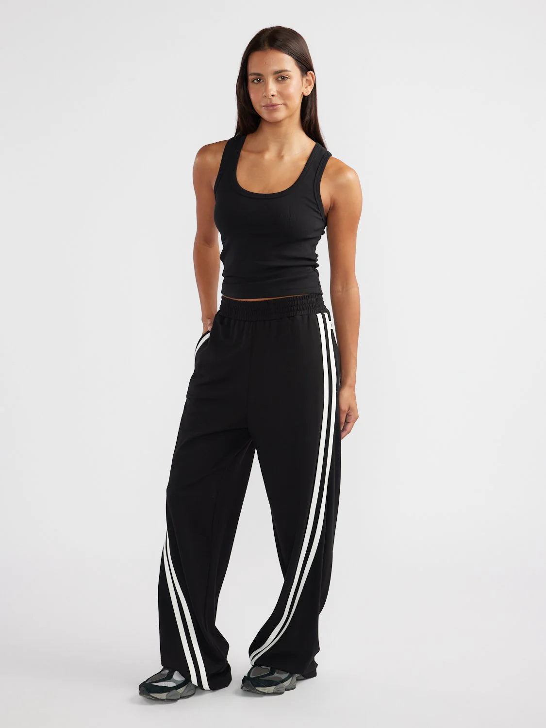 Valentina Stripe Pant | Black/ Off White