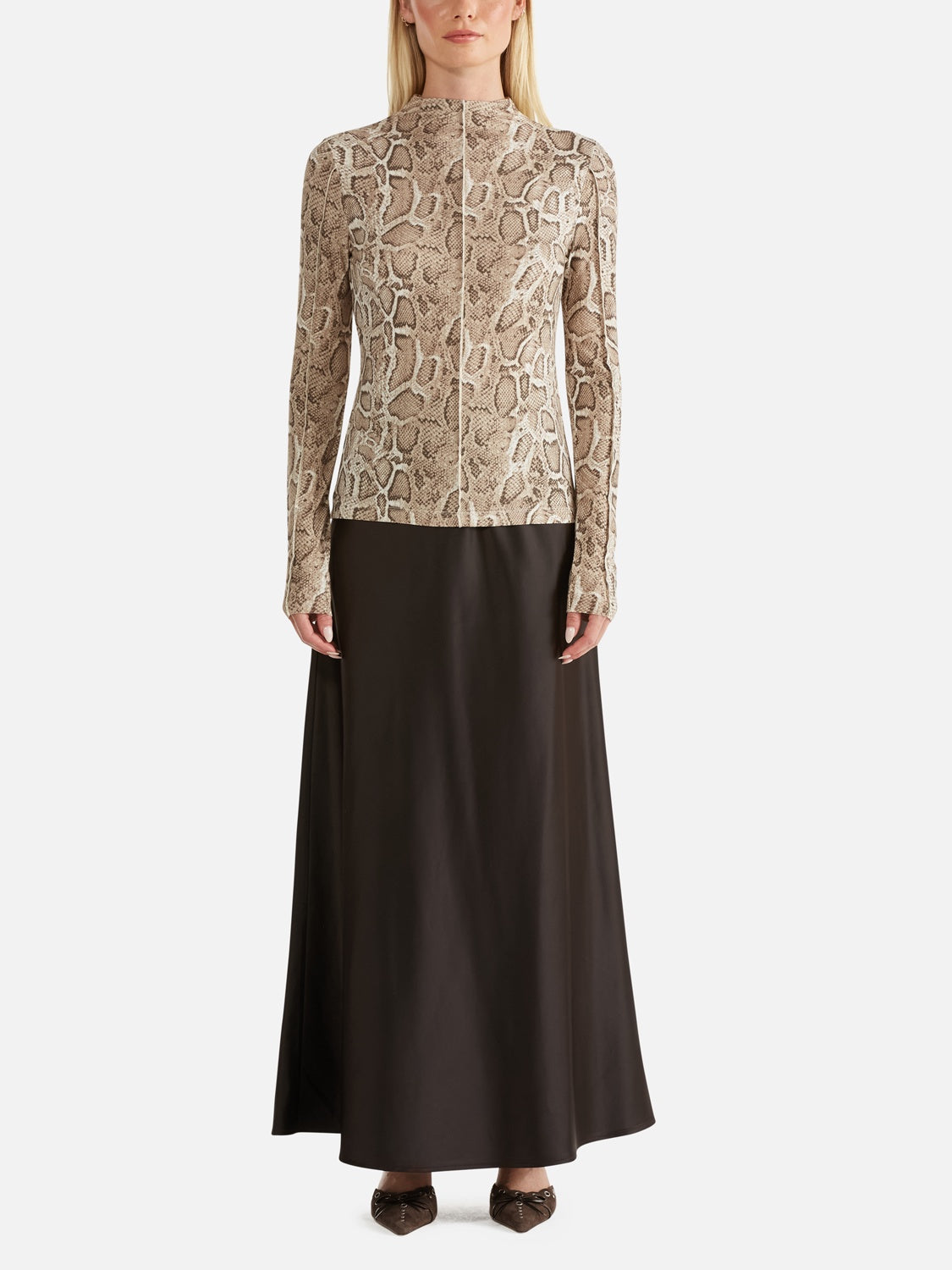 Sadie Long Sleeve Top | Snake Skin