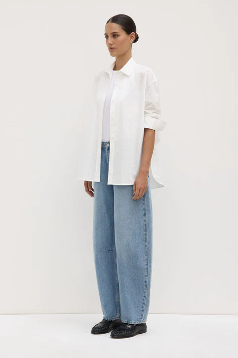 Marigold Poplin Long Sleeve Shirt | White