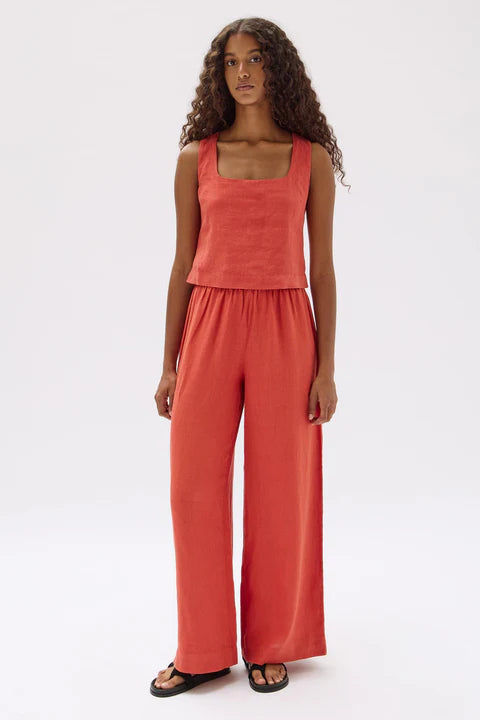 Georgina Linen Top | Papaya