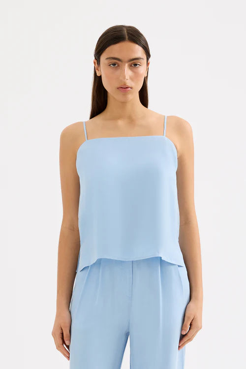 Karla Cupro Cami | Lake Blue