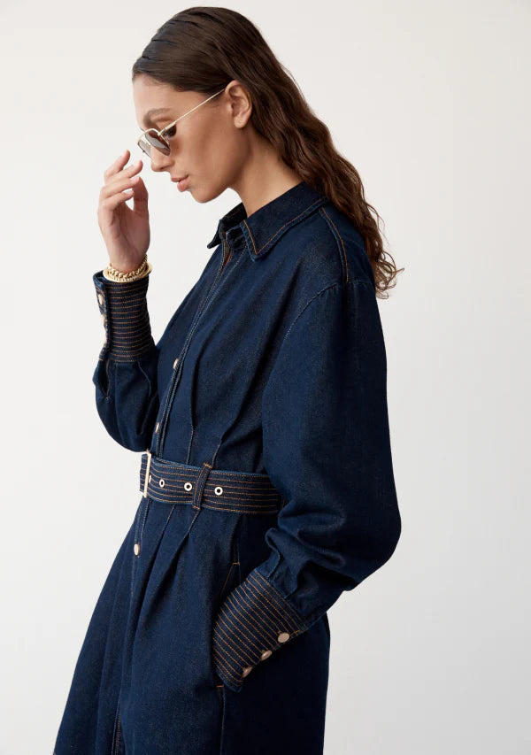 Sia Denim Mini Dress | Deep Indigo