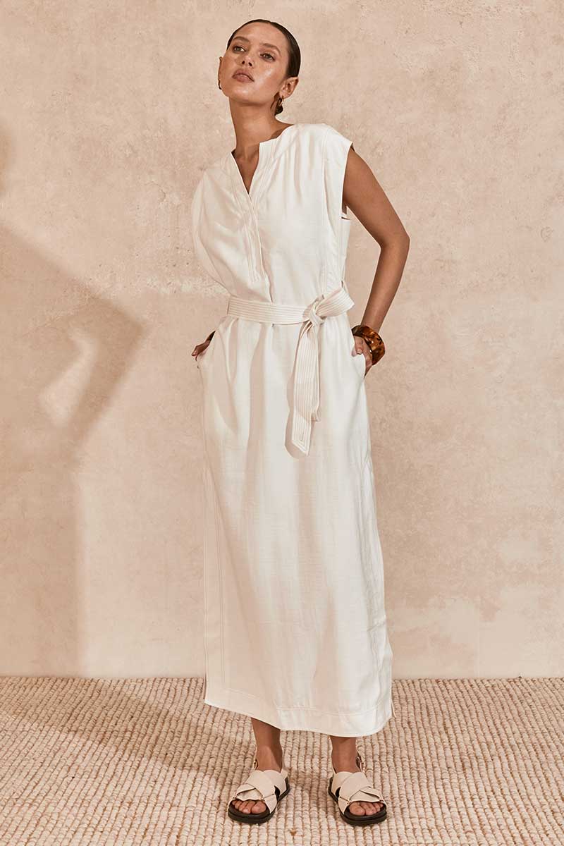 Diego Midi Dress | White