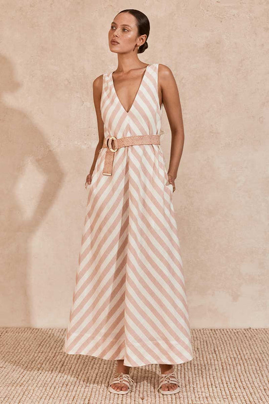 Frida Midi Dress | Pink / White