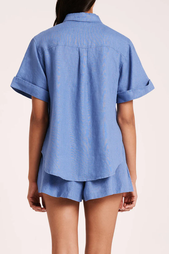 Desi Linen Shirt | Cerulean