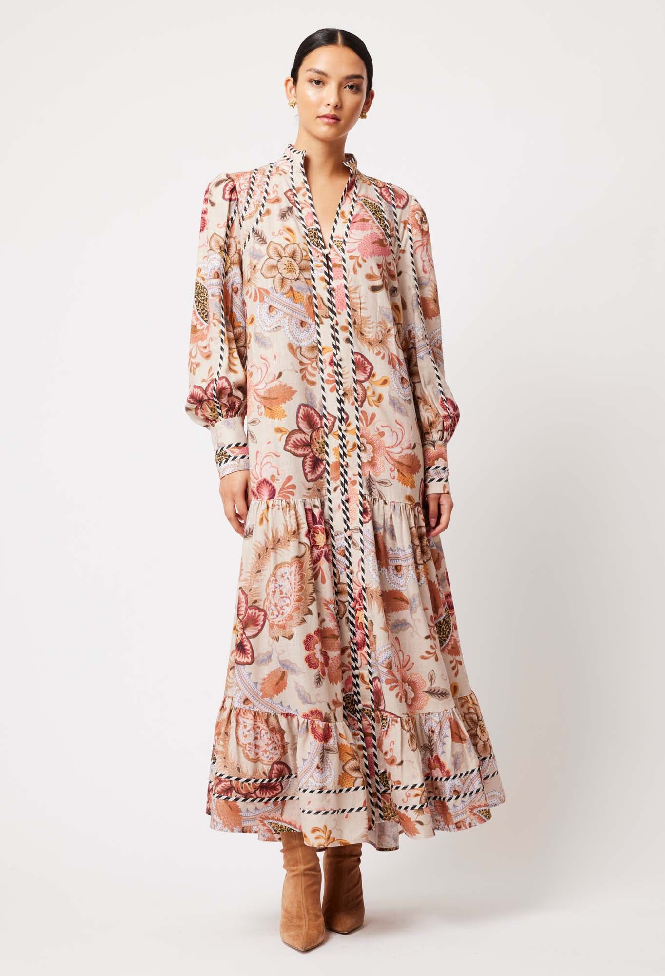 Vega Linen Maxi Dress | Aries Floral