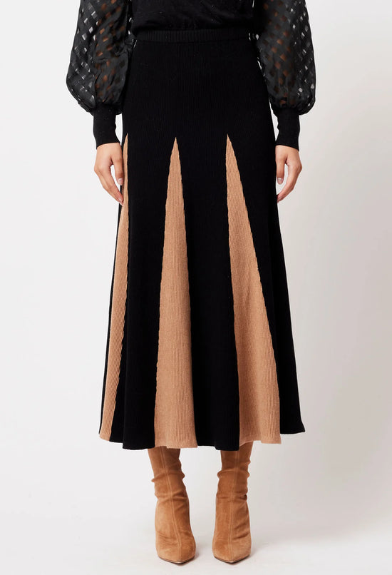 Nova Merino Wool Knit Skirt |Black / Husk