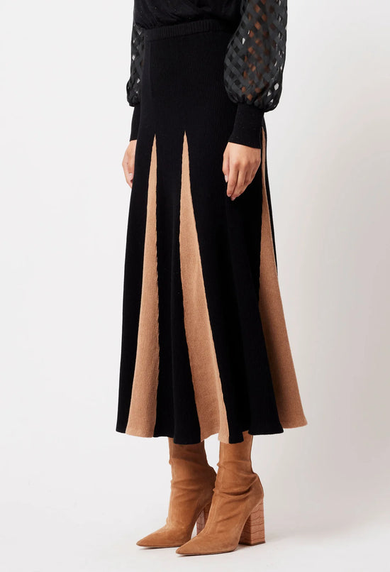 Nova Merino Wool Knit Skirt |Black / Husk
