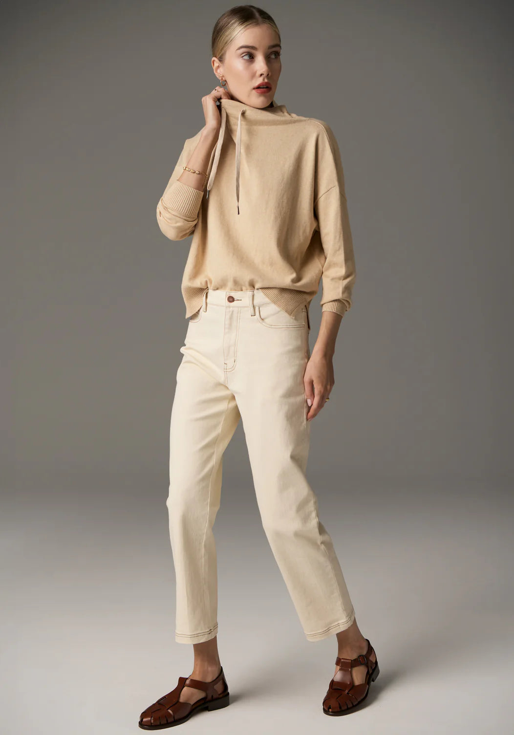 Harper Straight Leg Crop Jean | Ivory