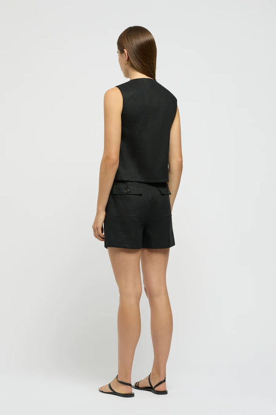 Martine Linen Shorts | Black