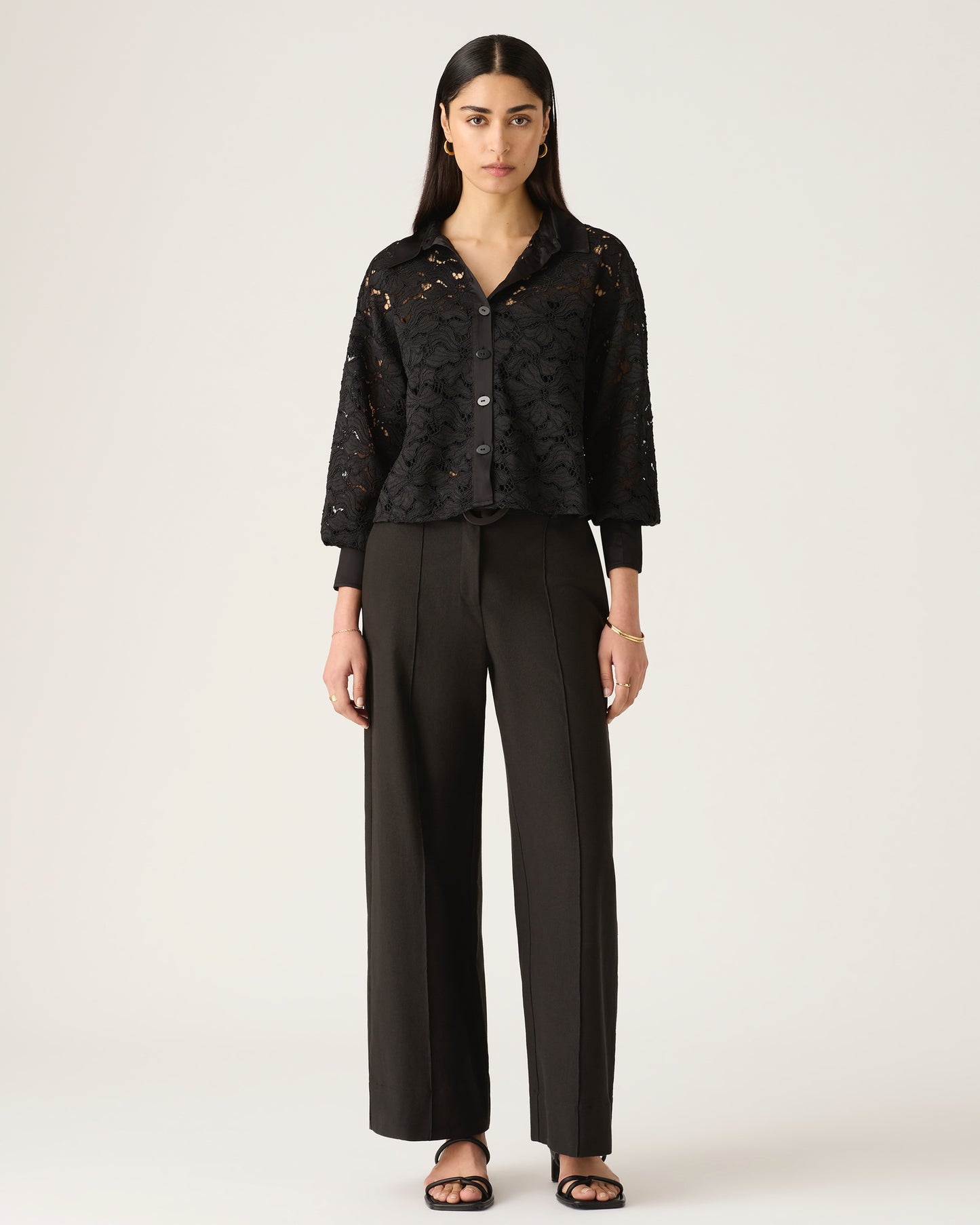 Lis Wide Leg Pants | Black