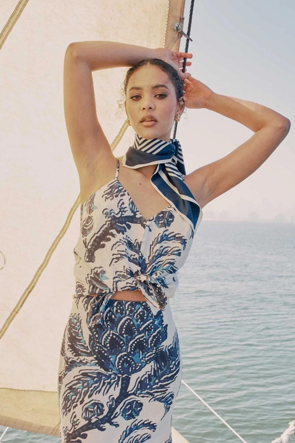 Margot Dobby Button Cami | Cote d'Azur Pine