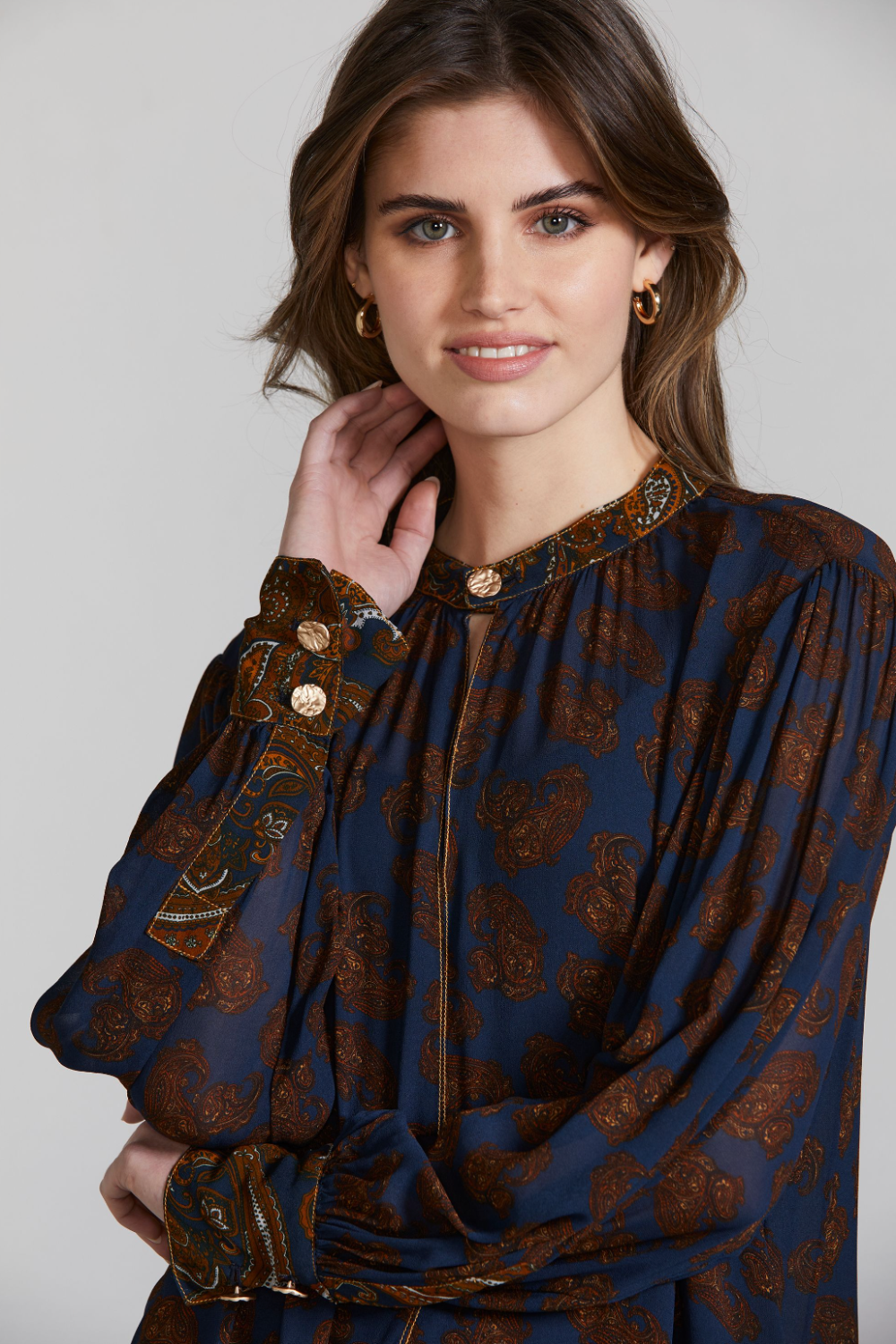 Baroque Top | Baroque Print in Ink