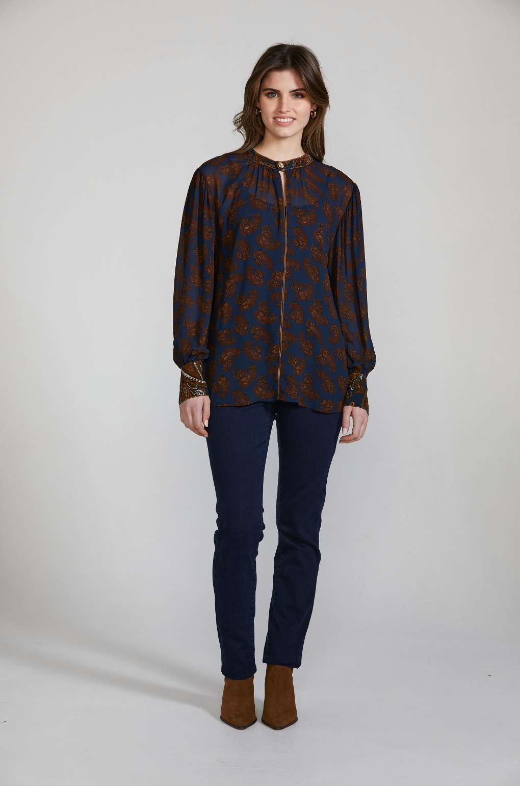 Baroque Top | Baroque Print in Ink