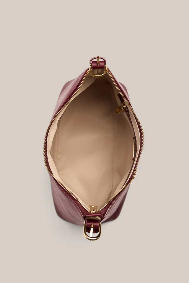 Harper Leather Hobo Bag | Bordeaux