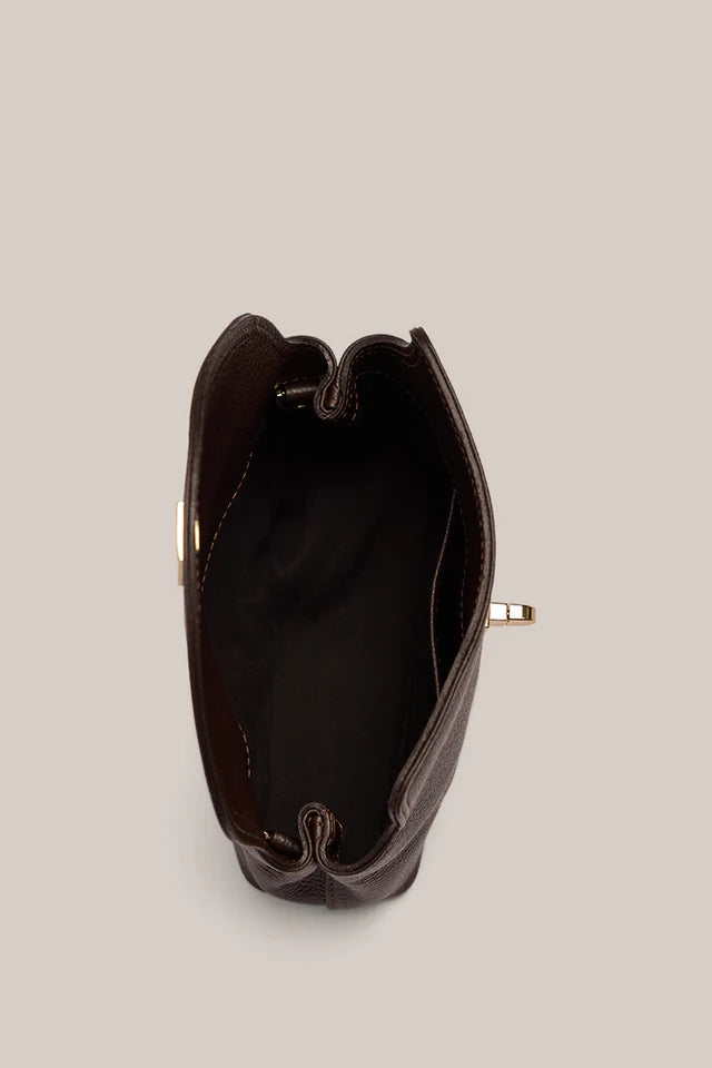 Sloane Mini Leather Crossbody Clutch | Chocolate