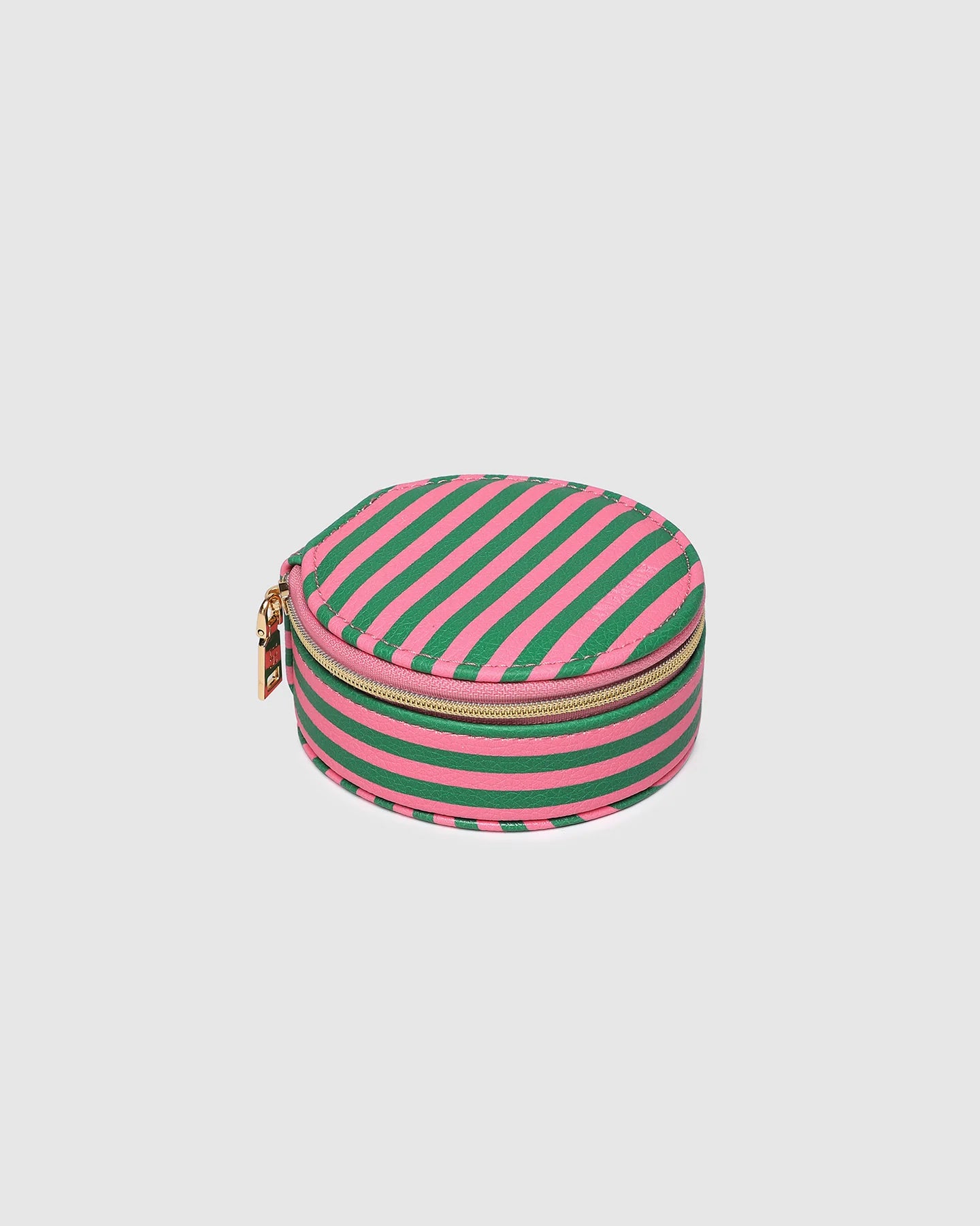 Sisco Stripe Jewellery Box | Green/ Bubblegum Pink