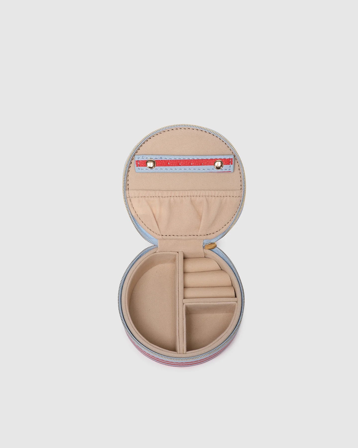 Sisco Stripe Jewellery Box | Red / Sky Blue Stripe
