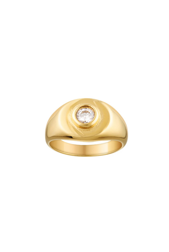 Heritage Signet Ring | Gold/ Clear (SIZE 7)
