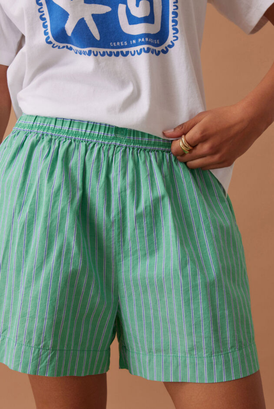 Mila Short | Zesty Green Triple Stripe