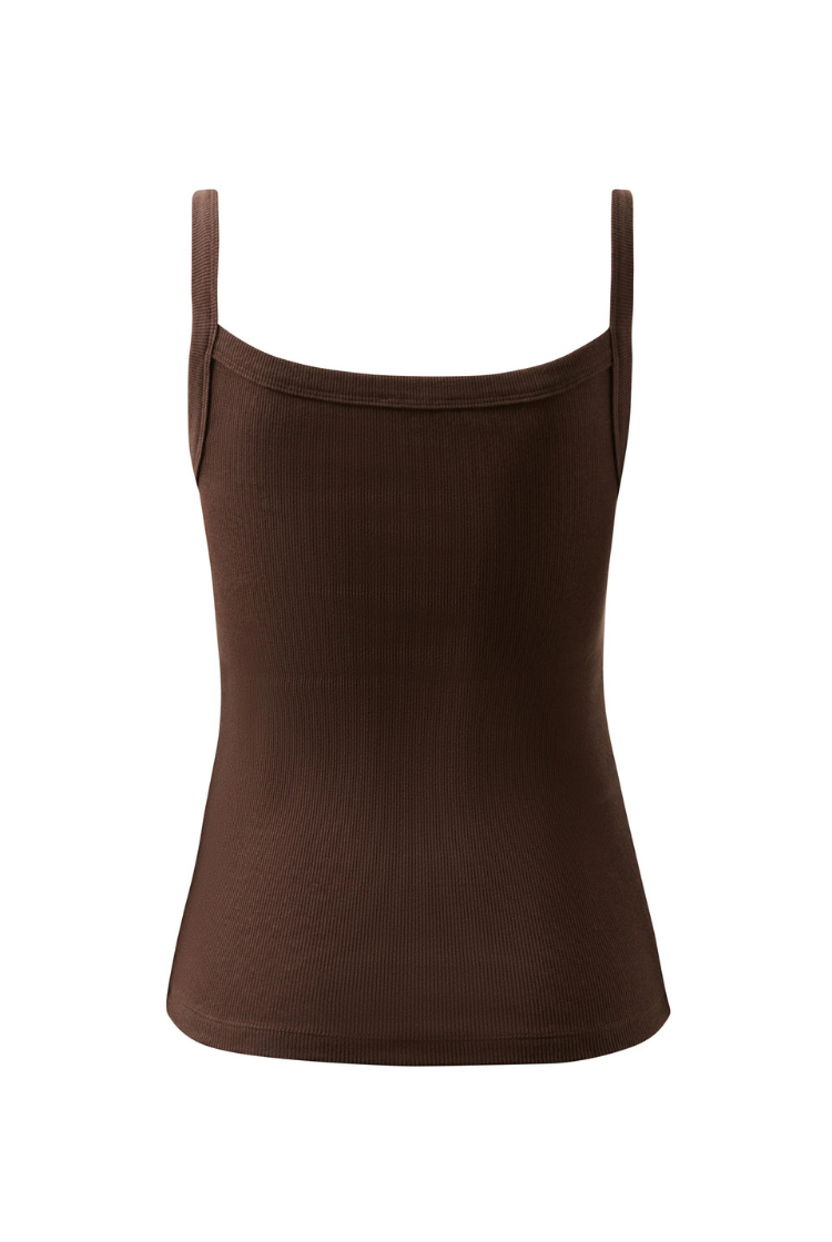 Sophie Rib Singlet | Brunette