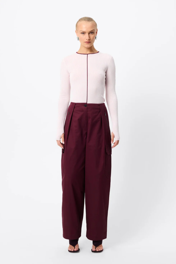Nara Knit Top | Pink/ Burgundy