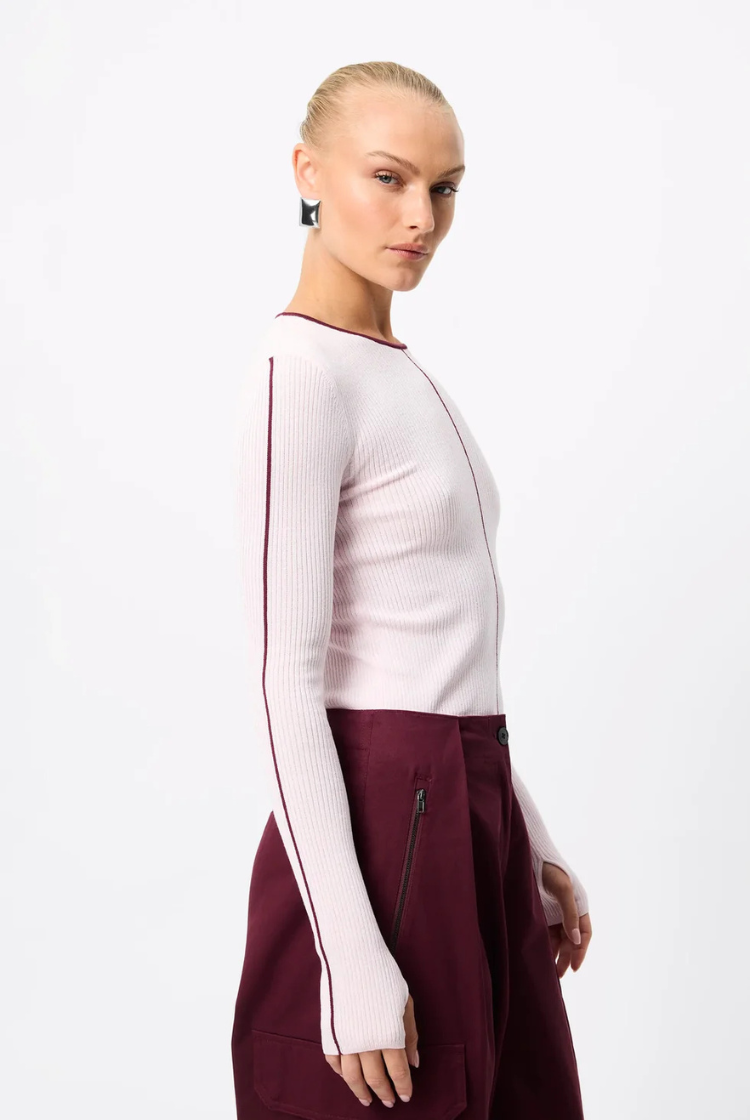 Nara Knit Top | Pink/ Burgundy