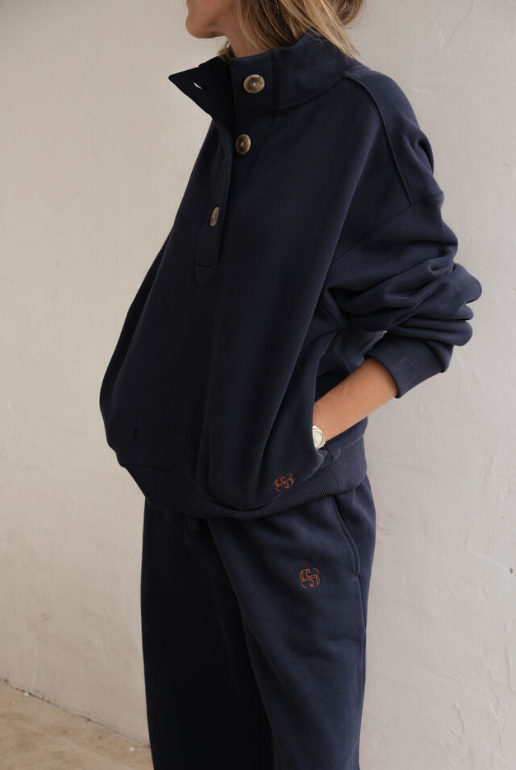 Marli Button Sweater | Heritage Navy