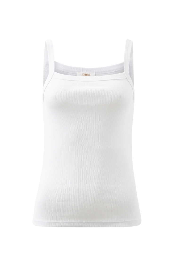 Sophie Rib Singlet | White