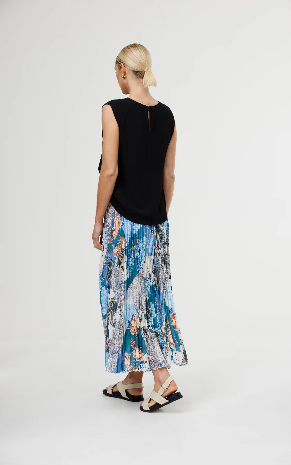 Goldie Skirt | Cyan Patchwork