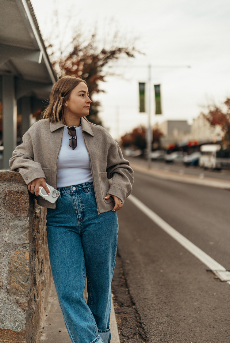 Dallas Wool Jacket | Pebble