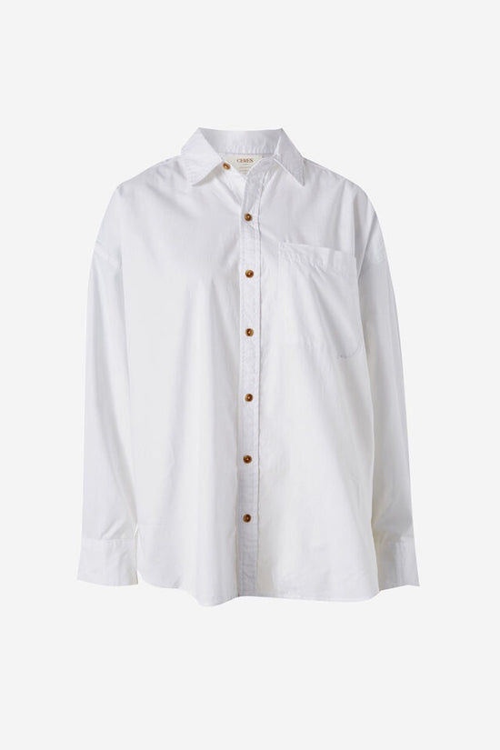 Peta Oversized Shirt | White Organic Cotton