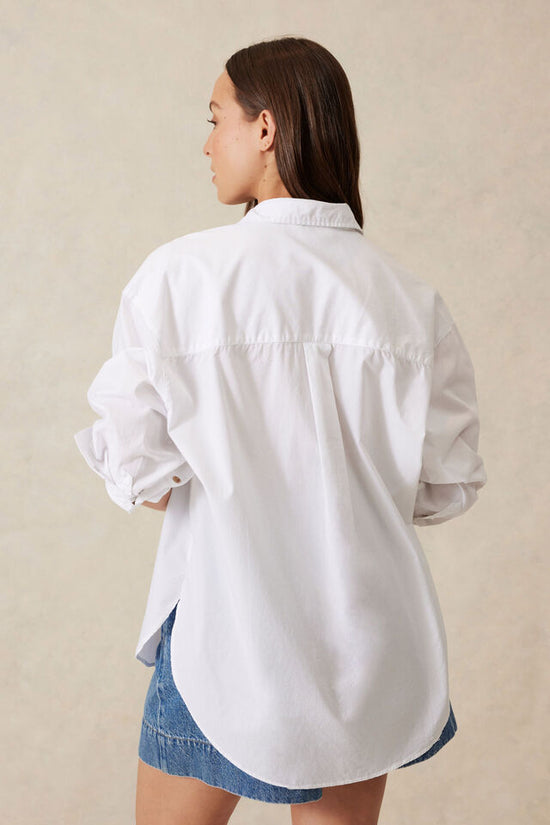 Peta Oversized Shirt | White Organic Cotton