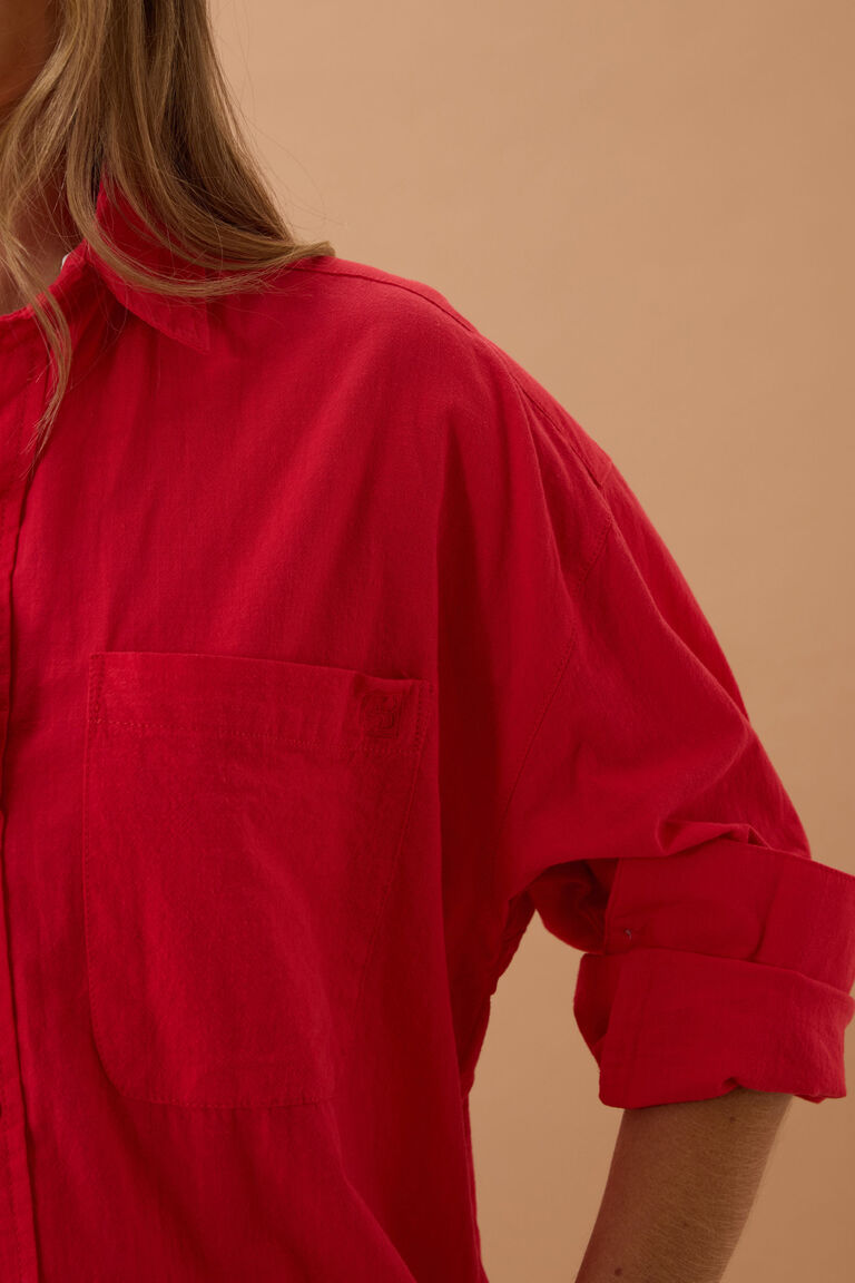 Peta Oversized Shirt | Heritage Red