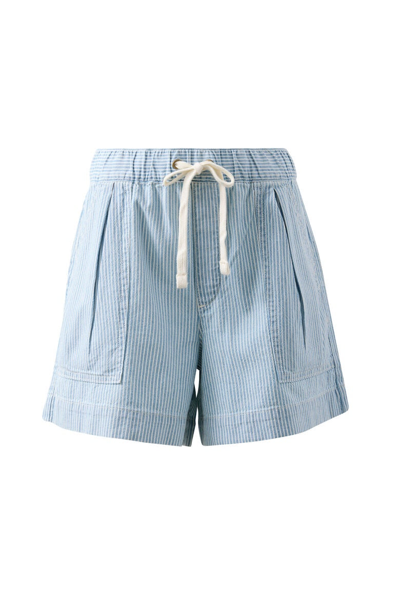 Darcy Relaxed Everyday Short | Indigo White Stripe