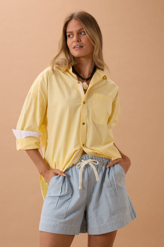 Darcy Relaxed Everyday Short | Indigo White Stripe