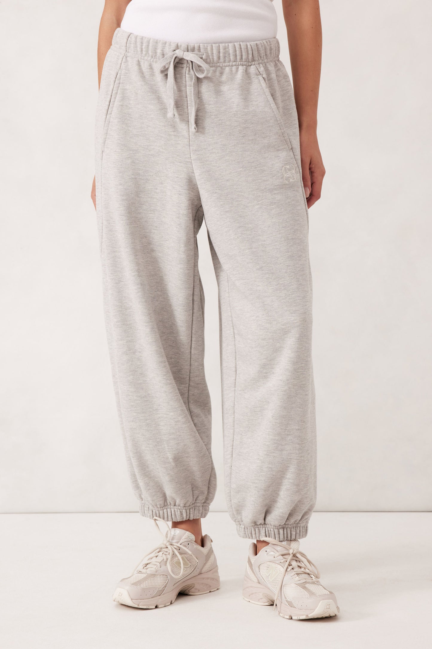 Barrel Leg Trackpant | Grey Marle