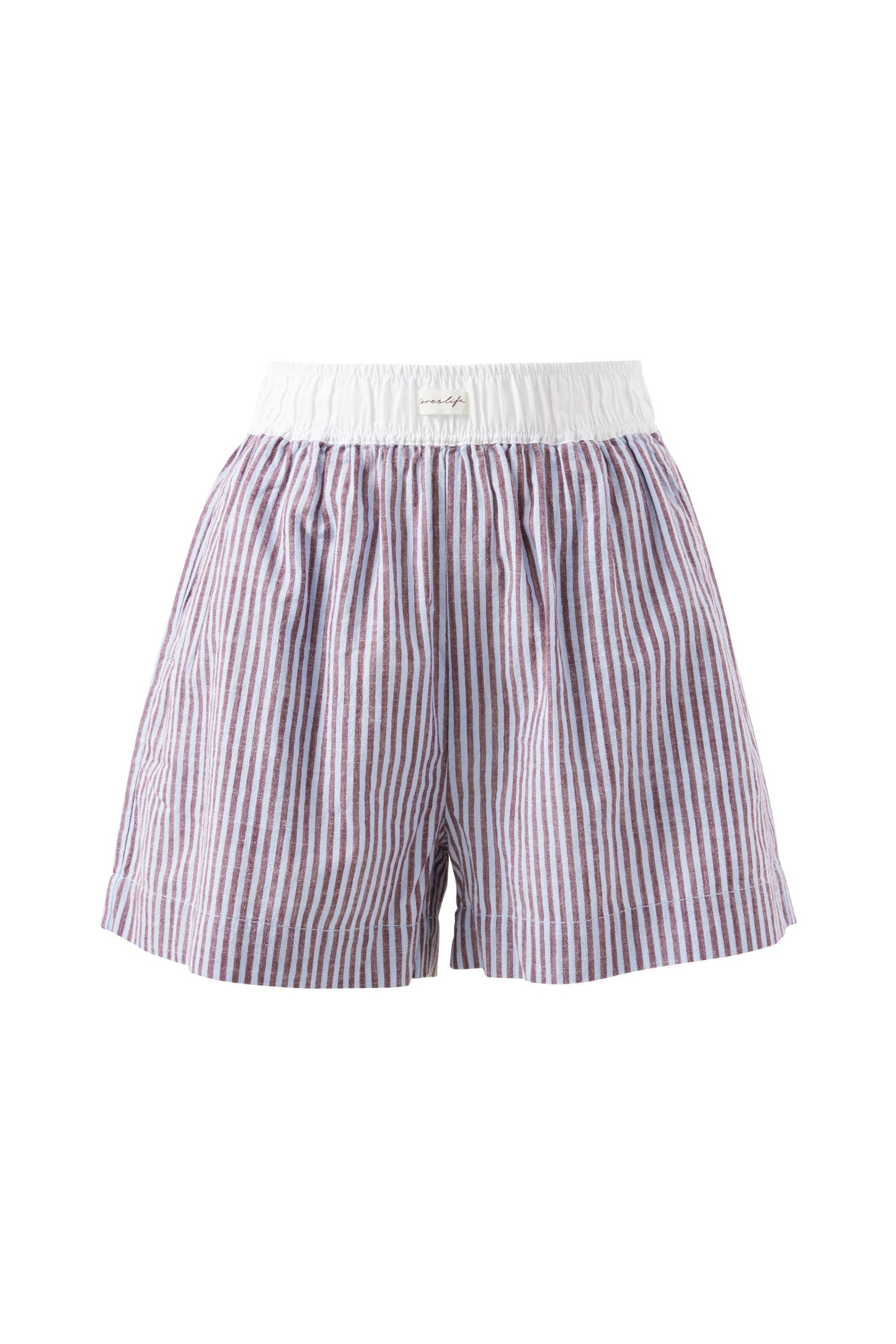 Mila Short | Wine / Blue Stripe
