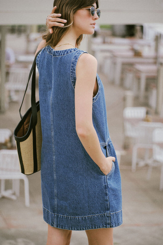 Side Pocket Mini Shift Dress | Fresh Indigo