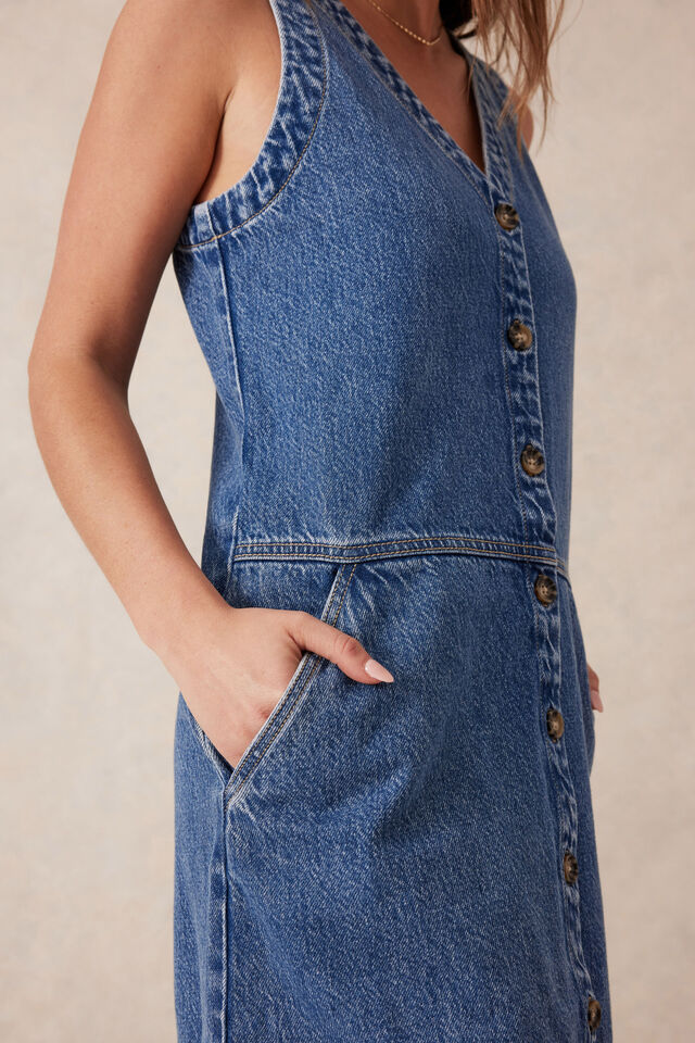 Side Pocket Mini Shift Dress | Fresh Indigo