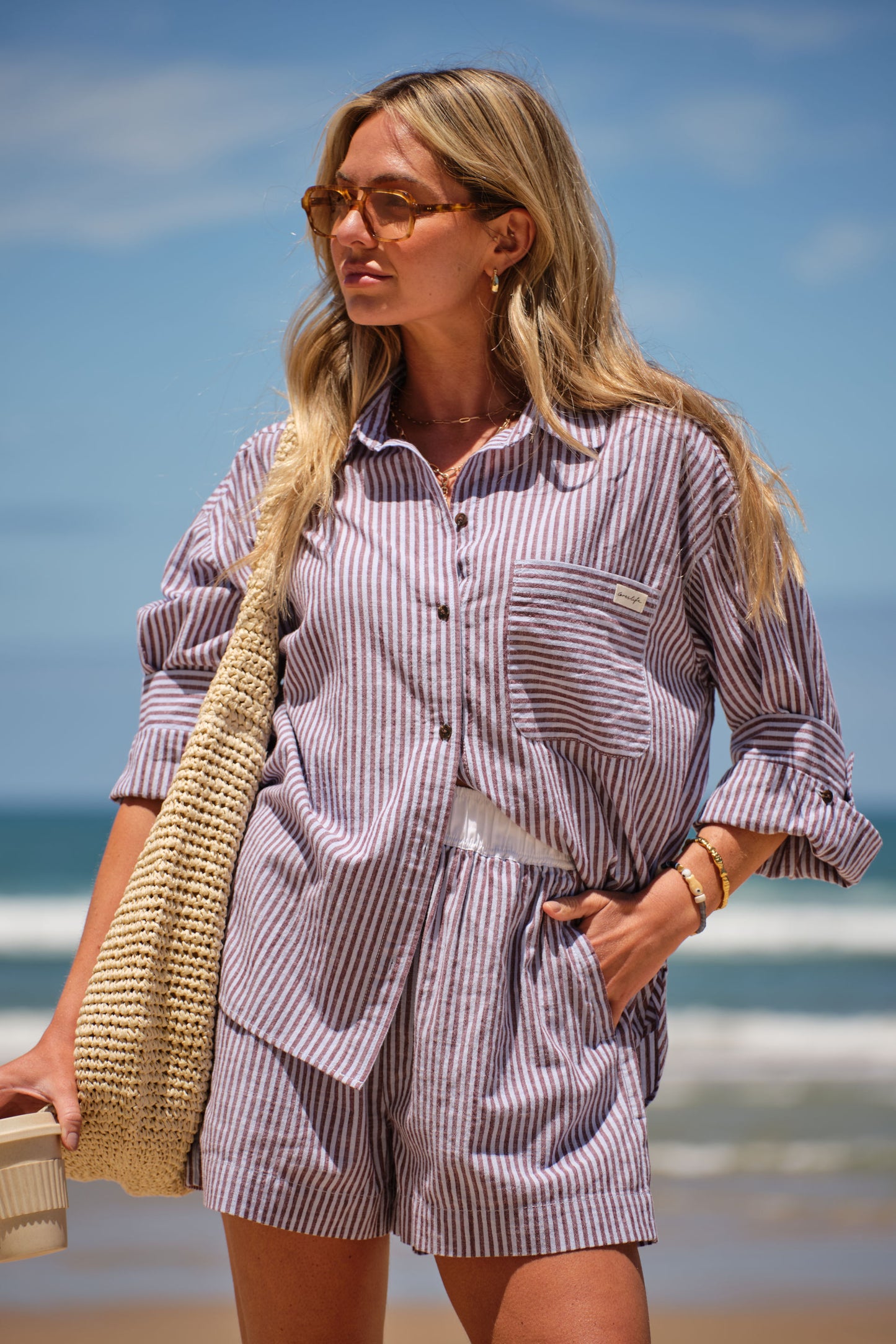 Miya Shirt | Wine / Blue