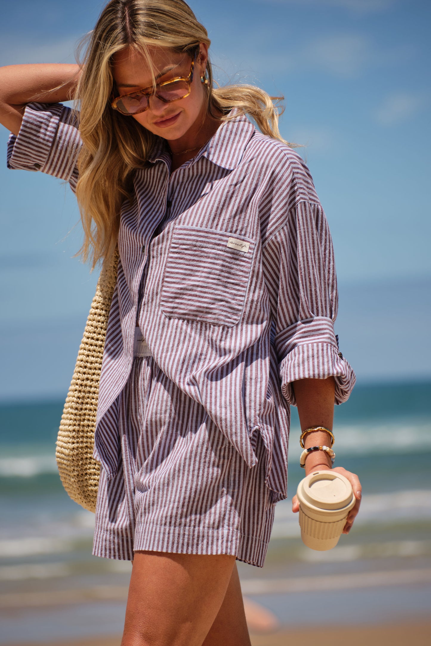 Miya Shirt | Wine / Blue